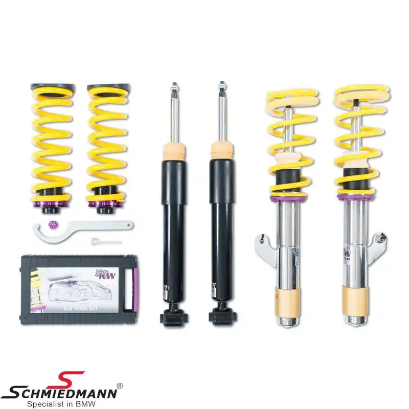KW Coilover alustasarja -Street Comfort- + kallistus säädettävissä eteen 15-40mm/ taakse 20-45MM (ilman elektronista vaimenninohjausta). | Myydyimpien joukossa
